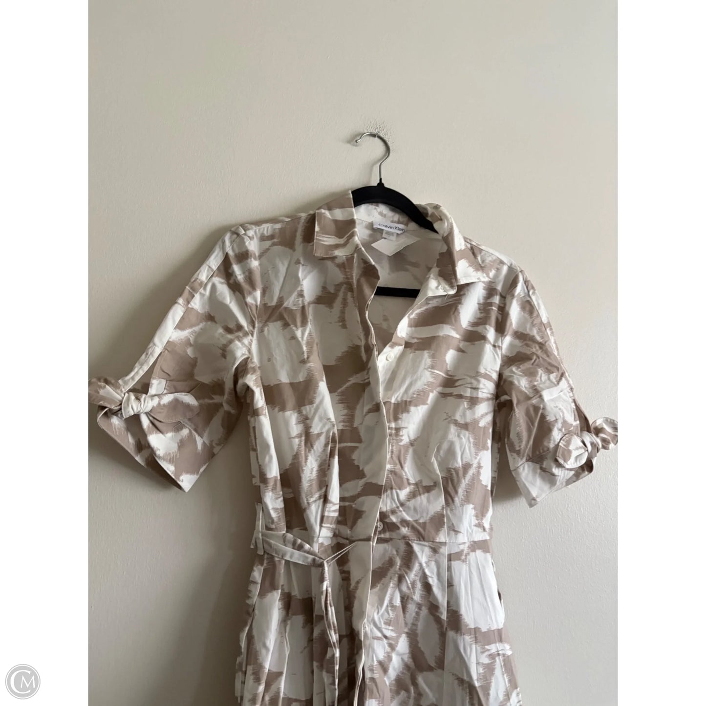 Dress Work By Calvin Klein In Tan, Size: 2