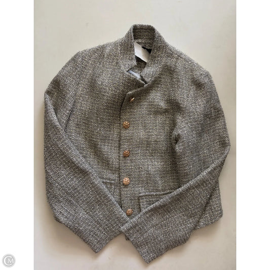 Blazer Designer By Abbey Glass In Silver, Size: S