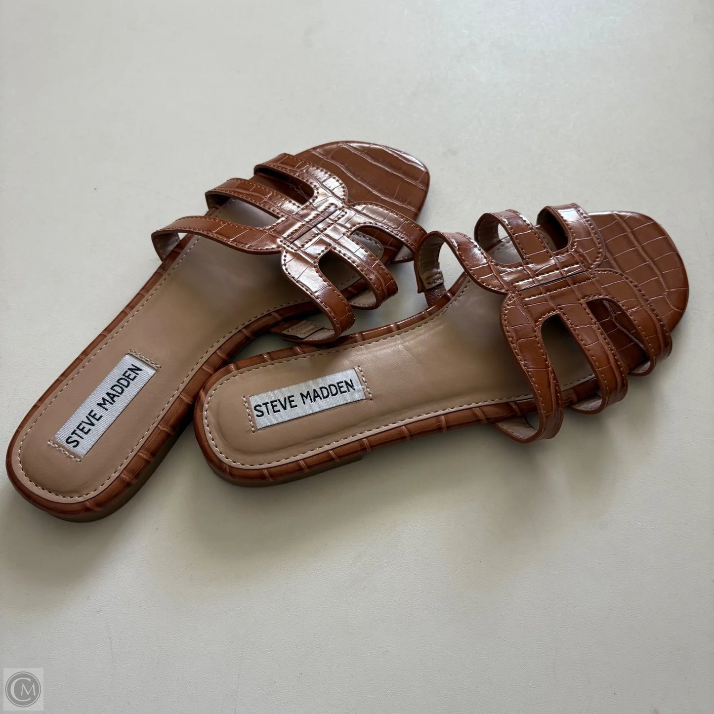 Sandals Flip Flops By Steve Madden In Brown, Size: 8