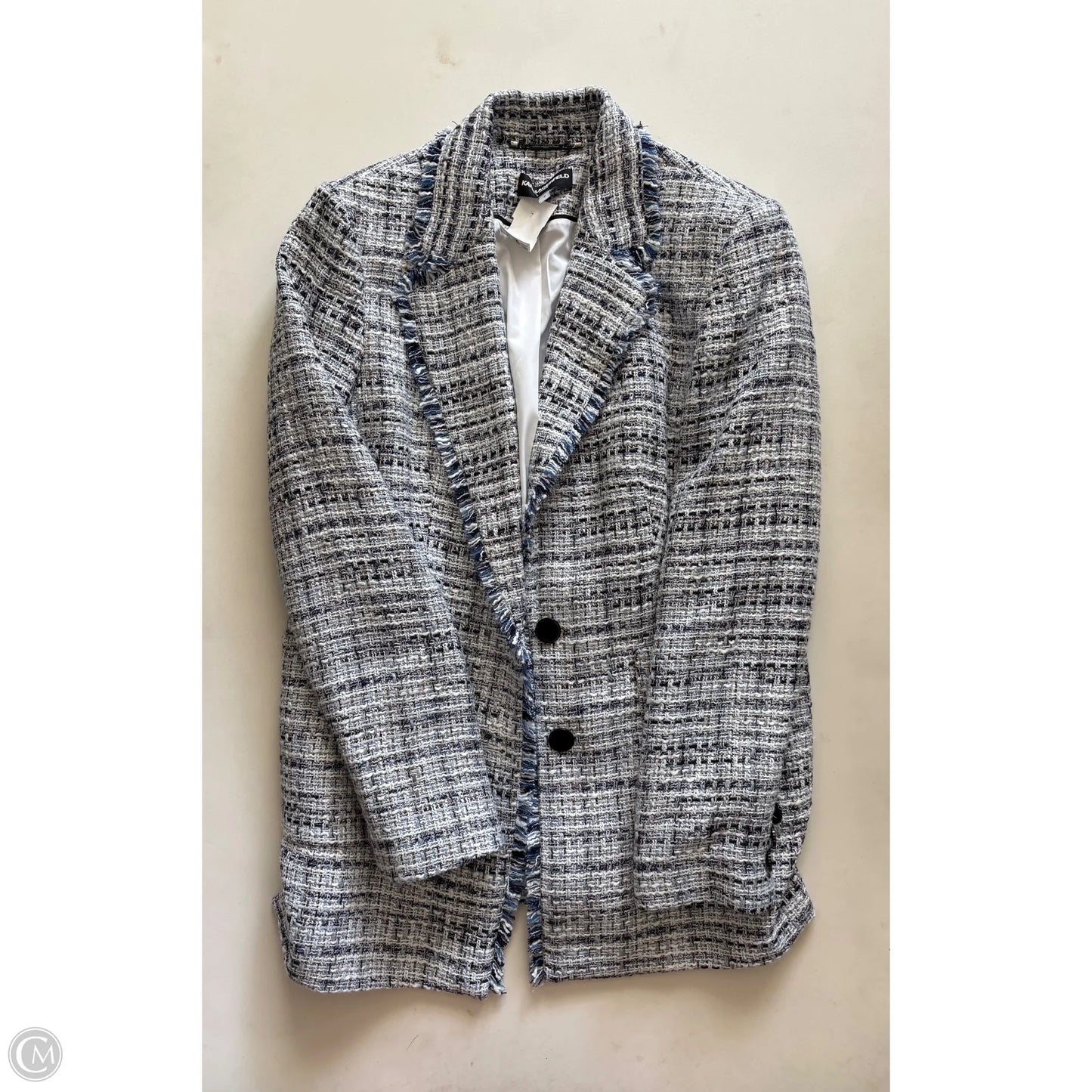 Blazer Designer By Karl Lagerfeld In Blue, Size: 2