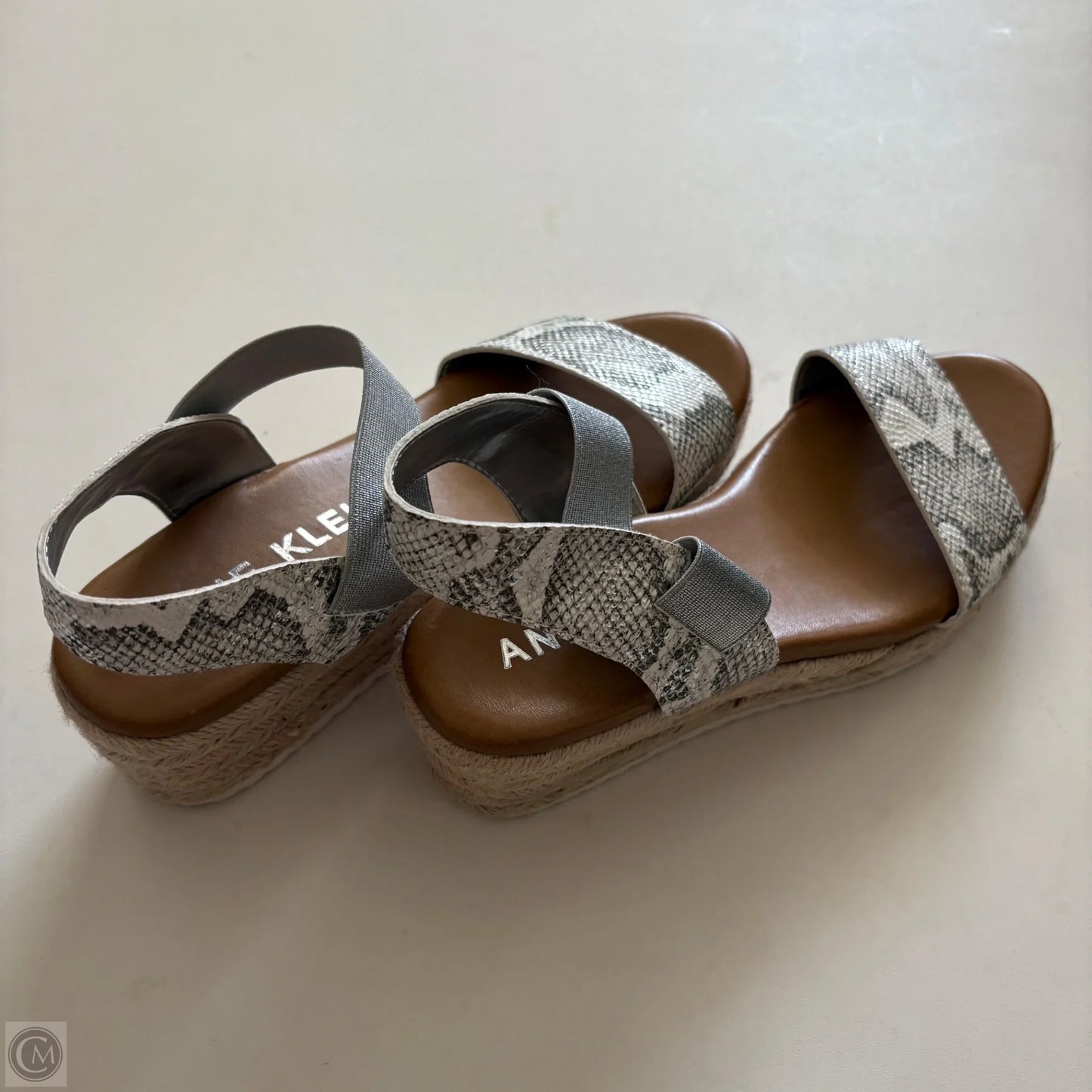 Sandals Heels Block By Anne Klein In Silver, Size: 8.5