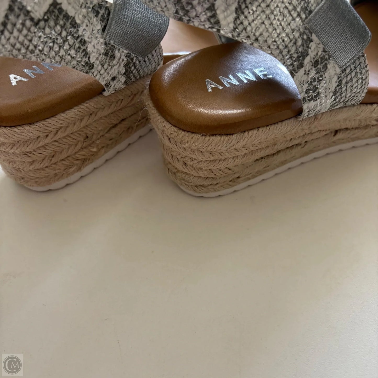 Sandals Heels Block By Anne Klein In Silver, Size: 8.5