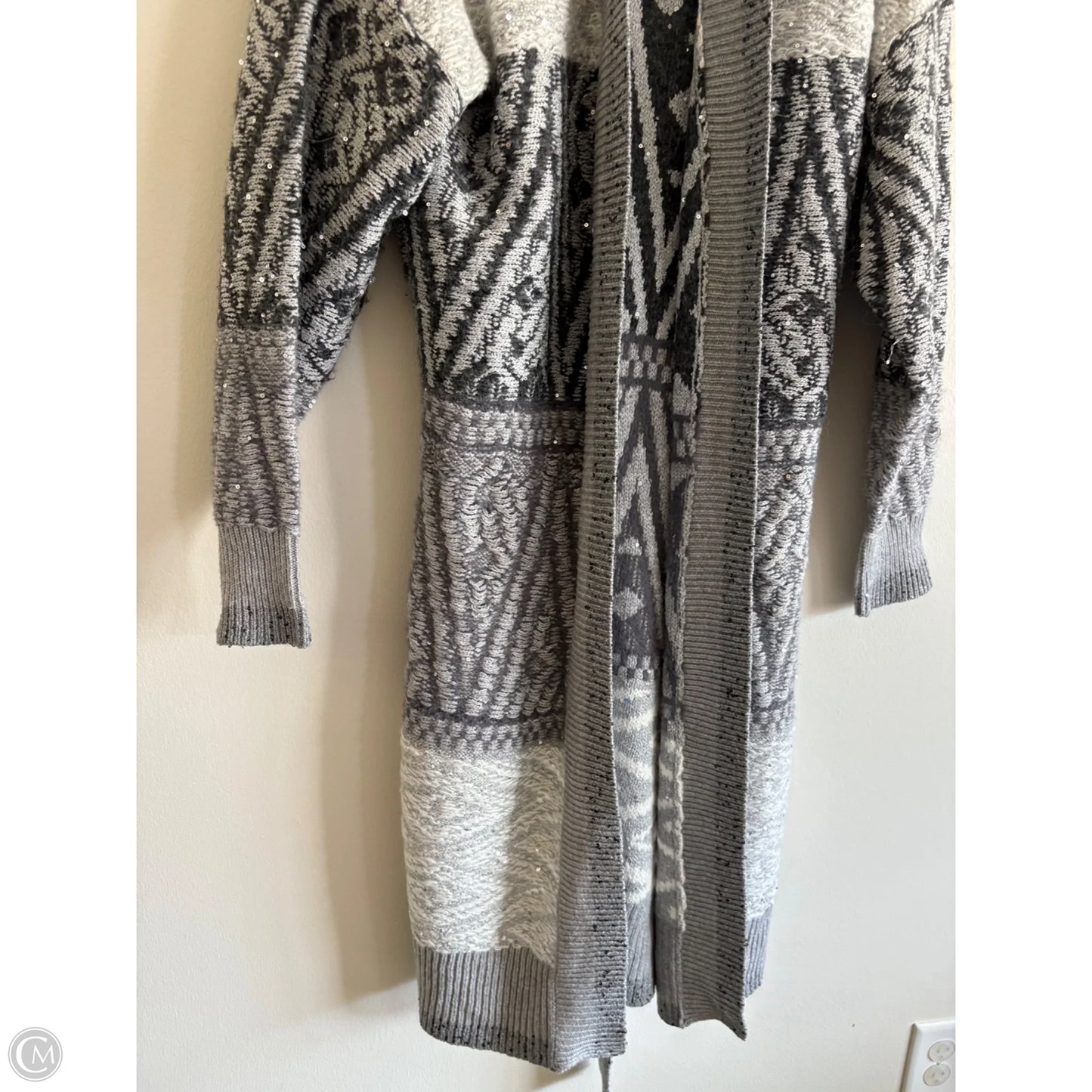 Sweater Cardigan By White House Black Market In Silver, Size: L