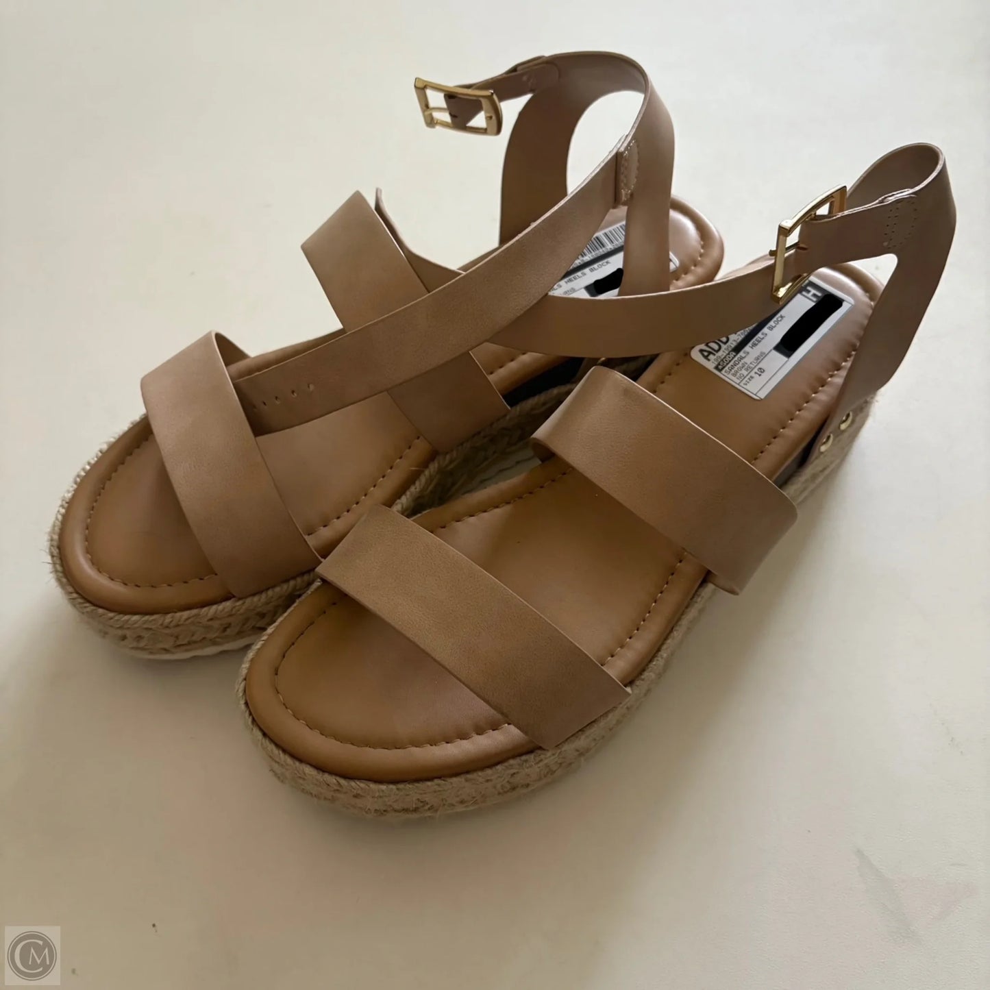 Sandals Heels Block By Soda In Brown, Size: 10
