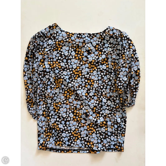Blouse Short Sleeve By Ann Taylor In Floral Print, Size: M