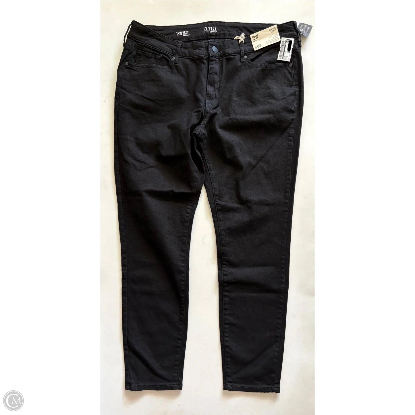 Jeans Skinny By Anna In Black, Size: 18