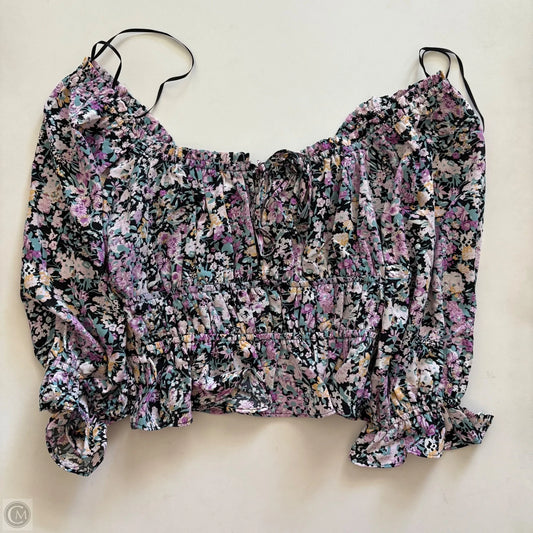 Blouse Long Sleeve By acoa In Floral Print, Size: S