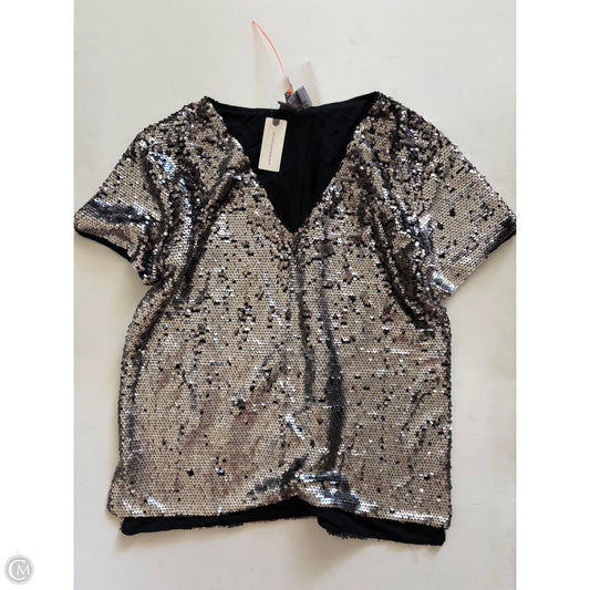 Top Short Sleeve By Anthropologie In Silver, Size: Xs