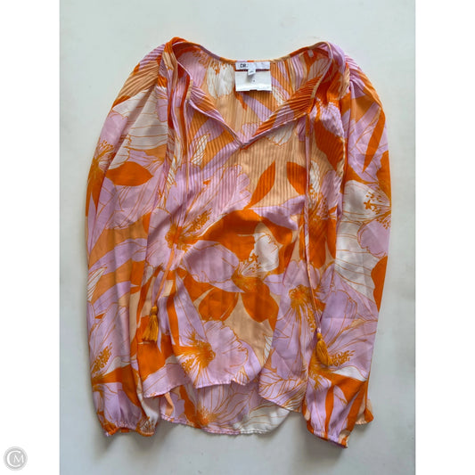 Blouse Long Sleeve By Dr2 In Orange & Pink, Size: M
