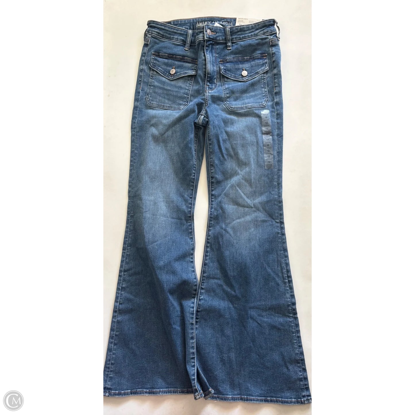 Jeans Flared By American Eagle In Blue, Size: 12
