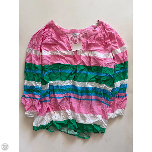 Top Long Sleeve By Crown And Ivy In Striped Pattern, Size: 2x