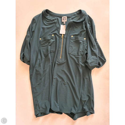 Top Short Sleeve By Anne Klein In Green, Size: 1x