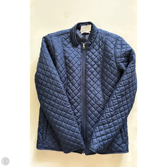 Jacket Puffer & Quilted By Kim Rogers In Navy, Size: L