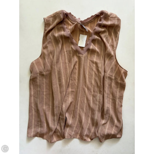 Top Sleeveless By Worthington In Tan, Size: 2x