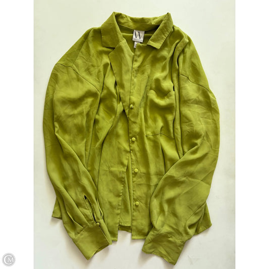 Blouse Long Sleeve By Worthington In Green, Size: 2x
