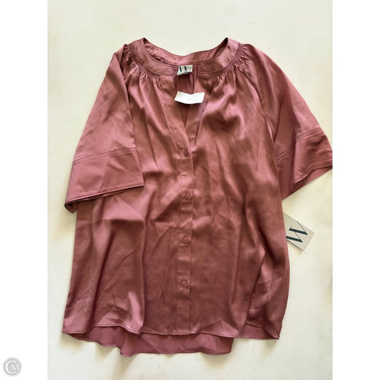 Blouse Long Sleeve By Worthington In Pink, Size: L