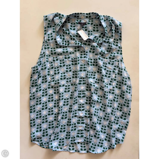 Blouse Sleeveless By Ann Taylor In Blue & Green, Size: 2x