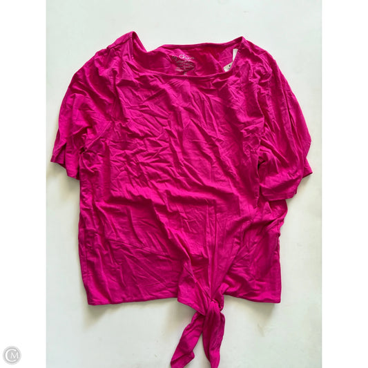 Top Short Sleeve By Chicos In Pink, Size: L