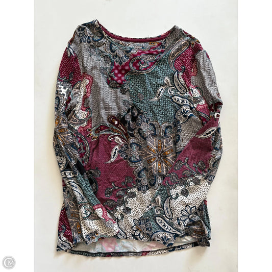 Blouse Long Sleeve By Chicos In Paisley Print, Size: L