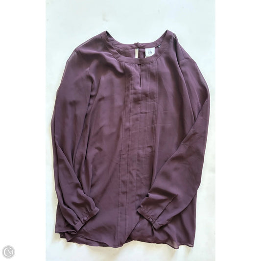 Blouse Long Sleeve By Cabi In Maroon, Size: L