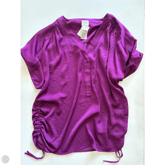 Blouse Short Sleeve By Chicos In Purple, Size: L