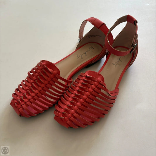 Sandals Flats By Wonderly In Orange, Size: 8.5