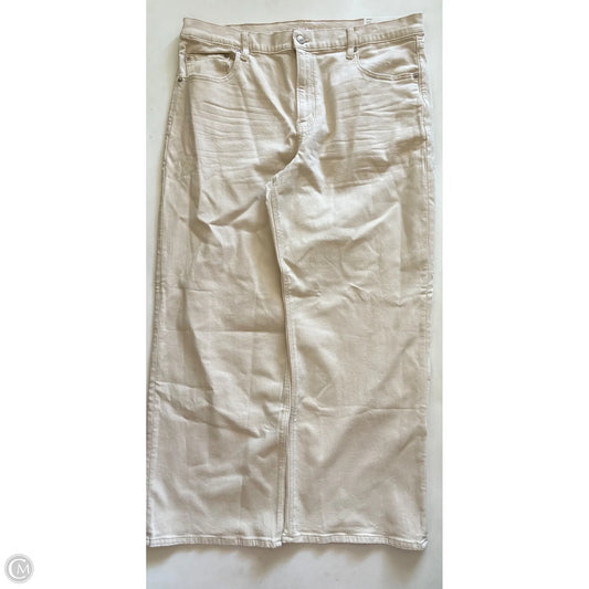 Jeans Wide Leg By American Eagle In Cream, Size: 18