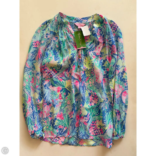 Blouse Designer By Lilly Pulitzer In Blue, Size: Xxs