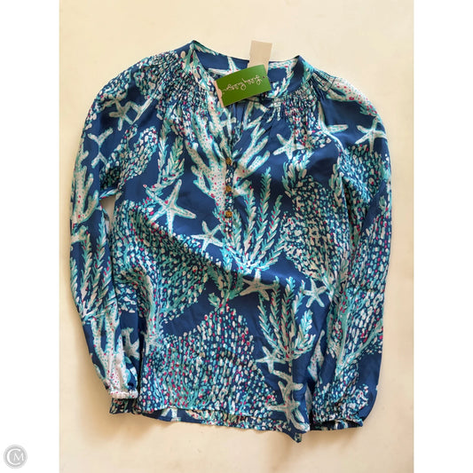 Blouse Designer By Lilly Pulitzer In Blue, Size: Xxs
