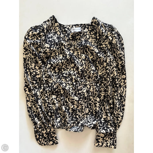 Top Long Sleeve By Gibson And Latimer In Black & Cream, Size: M