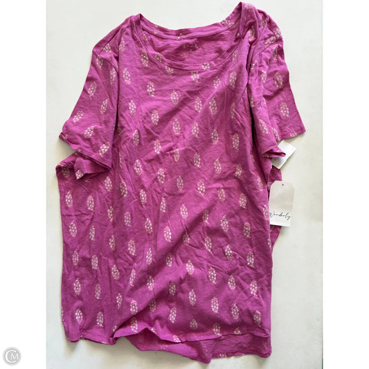 Top Short Sleeve By Wonderly In Pink, Size: 3x