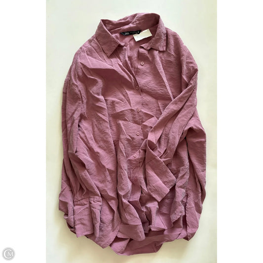 Top Long Sleeve By Zara In Pink, Size: M