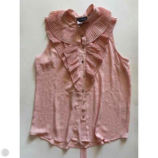Blouse Short Sleeve By New York And Co In Peach, Size: M