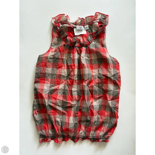 Top Sleeveless By Cato In Plaid Pattern, Size: M