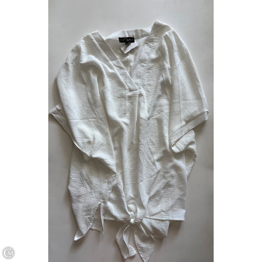 Blouse Short Sleeve By Fred David In White, Size: 2x