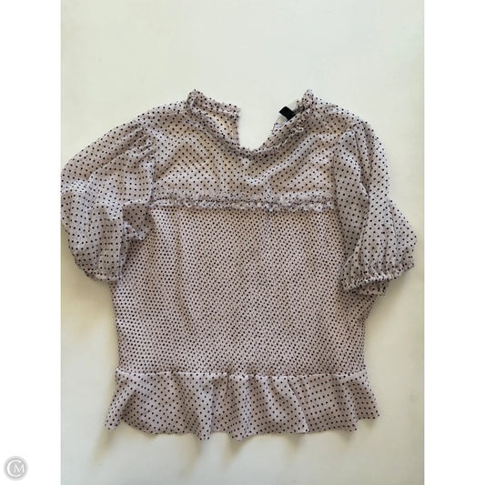 Blouse Short Sleeve By Express In Polkadot Pattern, Size: Xl