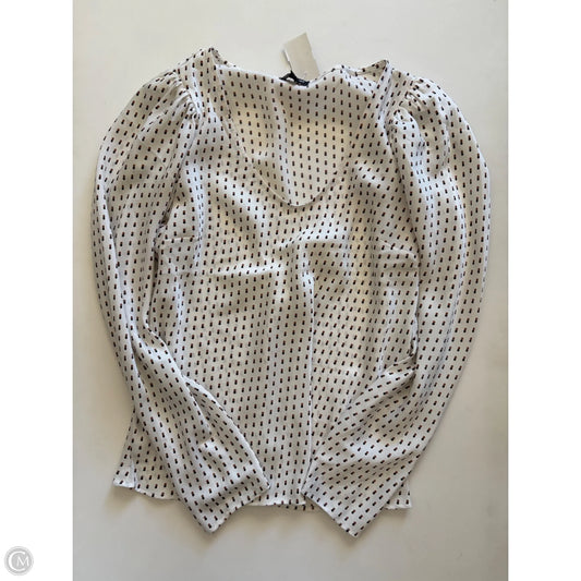 Blouse Long Sleeve By Express In Polkadot Pattern, Size: M