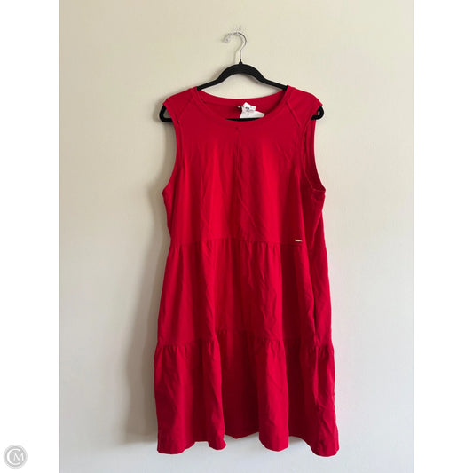 Dress Casual Midi By Dkny In Red, Size: L