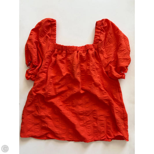 Top Short Sleeve By Mlle Gabrielle In Orange, Size: L