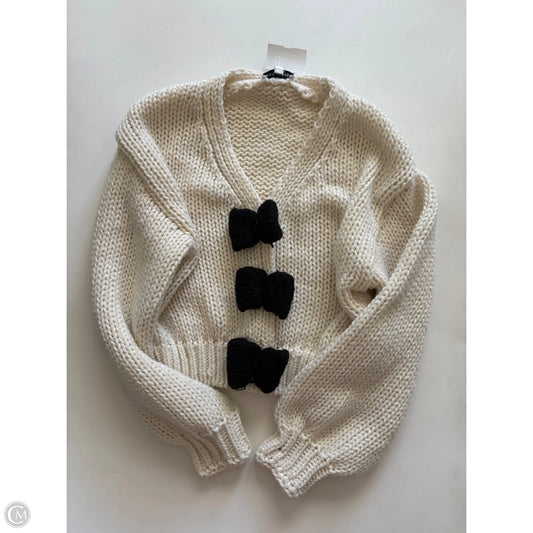 Sweater Cardigan By Pretty Garbage In Cream, Size: M