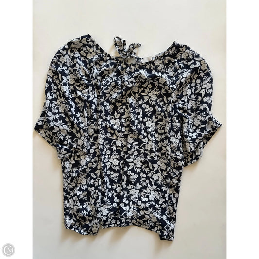 Blouse Short Sleeve By Loft In Navy, Size: M