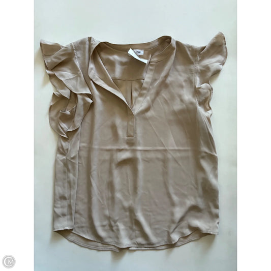 Blouse Short Sleeve By Calvin Klein In Cream, Size: M