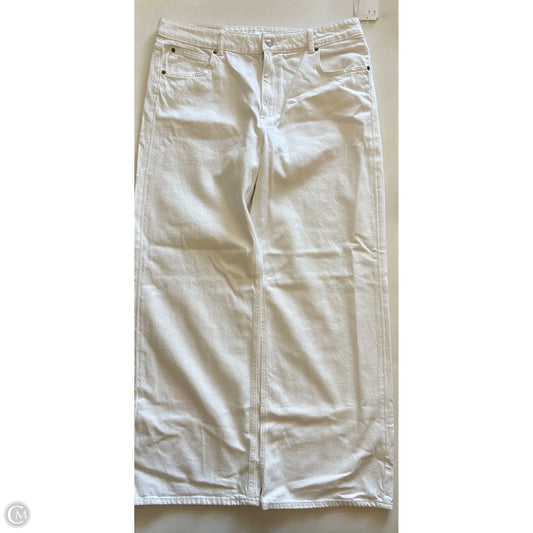 Jeans Straight By H&m In White, Size: 16