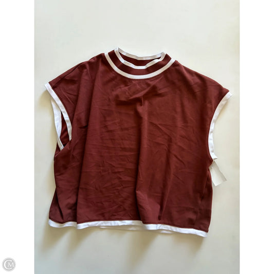 Athletic Top Short Sleeve By Calia In Brown, Size: L