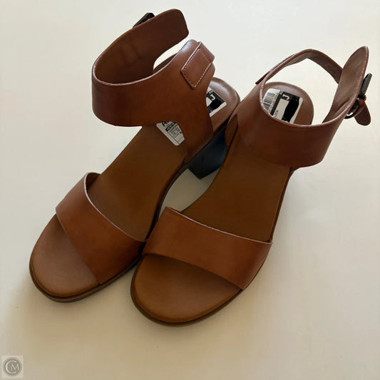 Sandals Heels Block By Frye And Co In Brown, Size: 6