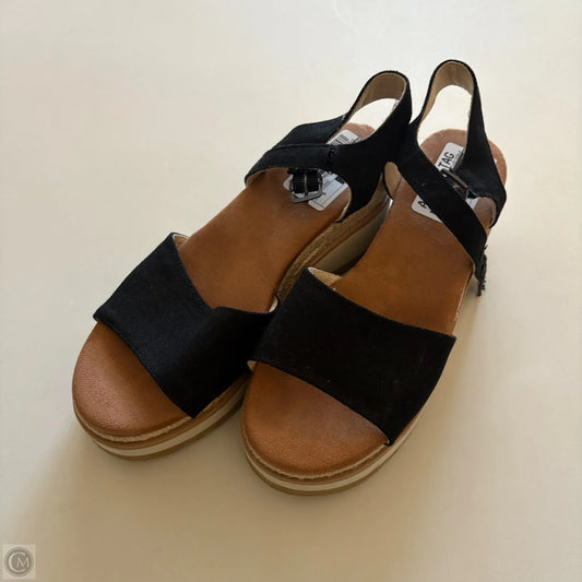 Sandals Heels Wedge By Toms In Black, Size: 6