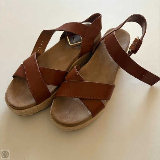 Sandals Heels Wedge By Style And Company In Brown, Size: 6