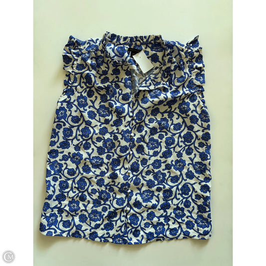 Blouse Sleeveless By Ann Taylor In Blue, Size: Xxs