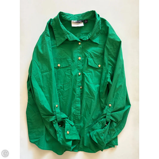 Top Long Sleeve By New York And Co In Green, Size: 2x