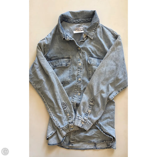 Top Long Sleeve By Ava & Viv In Blue, Size: 1x